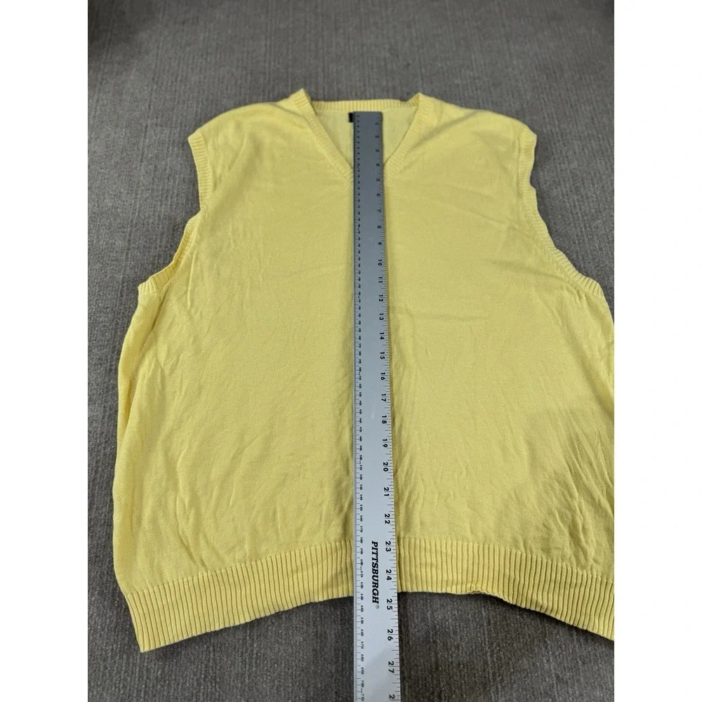 Brooks Brothers 346 Men's XL Sweater Vest Yellow Pullover V-Neck Knit Cotton